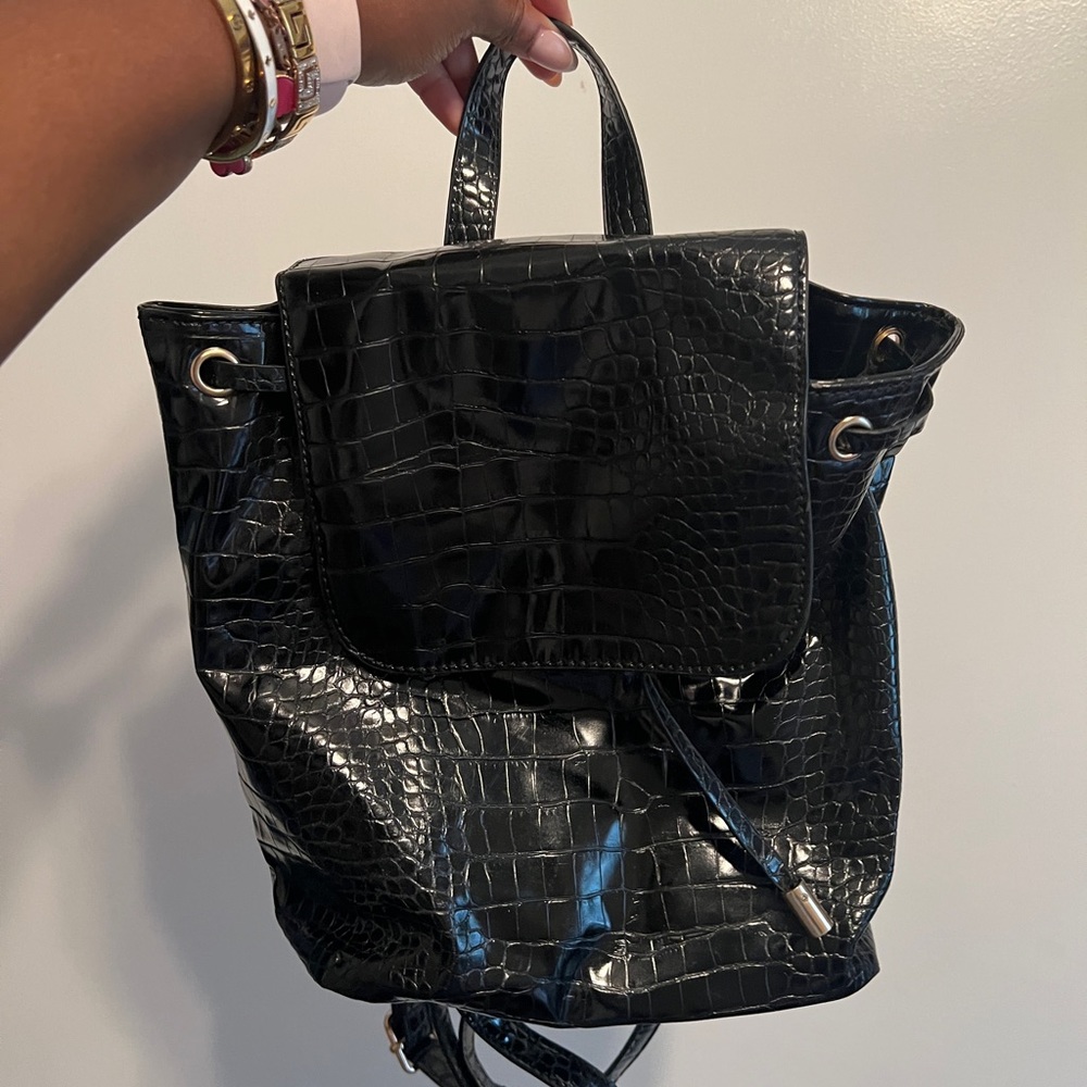 Black crocodile backpack